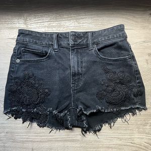 Black Lace American Eagle Jean Shorts